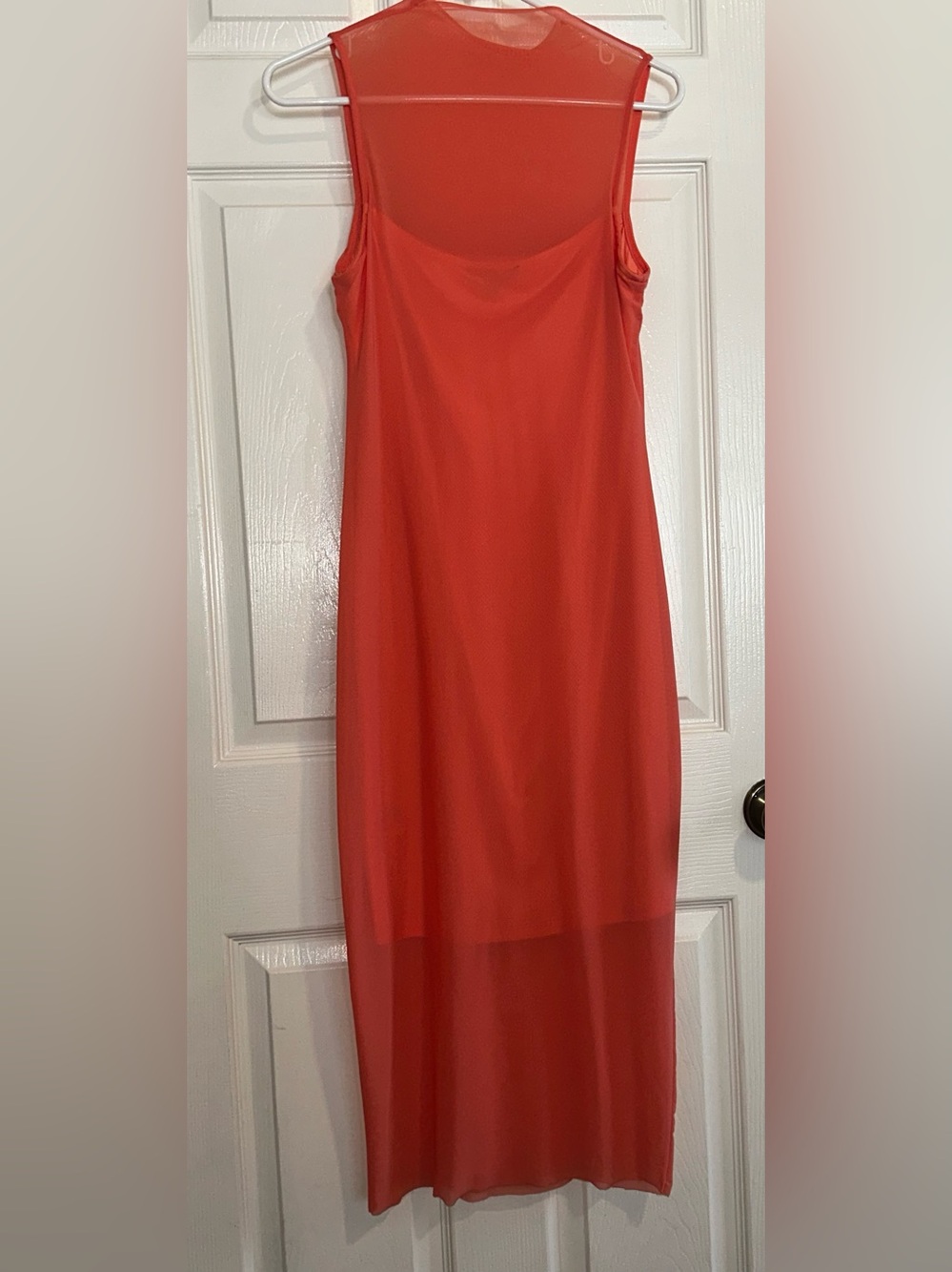 Steve Madden Women's Sheer Overlay Midi Dress - Coral